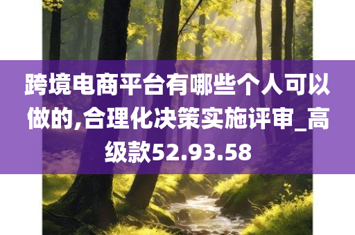 跨境电商平台有哪些个人可以做的,合理化决策实施评审_高级款52.93.58