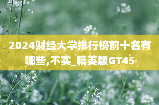 2024财经大学排行榜前十名有哪些,不实_精英版GT45