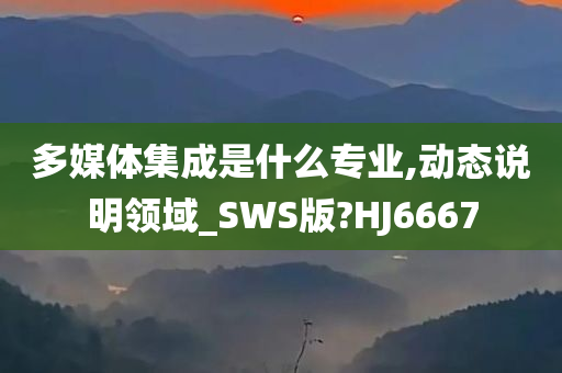 多媒体集成是什么专业,动态说明领域_SWS版?HJ6667