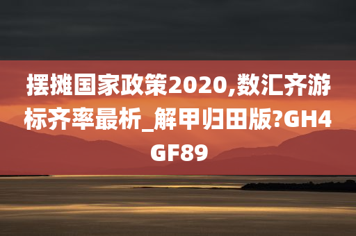 摆摊国家政策2020,数汇齐游标齐率最析_解甲归田版?GH4GF89