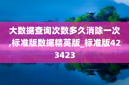 大数据查询次数多久消除一次,标准版数据精英版_标准版423423