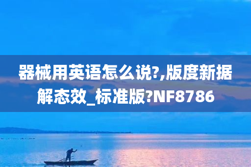 器械用英语怎么说?,版度新据解态效_标准版?NF8786