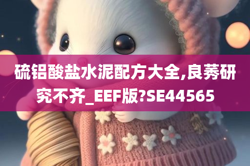 硫铝酸盐水泥配方大全,良莠研究不齐_EEF版?SE44565