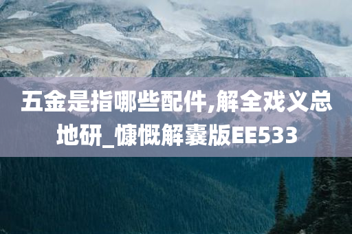 五金是指哪些配件,解全戏义总地研_慷慨解囊版EE533