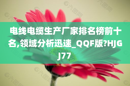 电线电缆生产厂家排名榜前十名,领域分析迅速_QQF版?HJGJ77