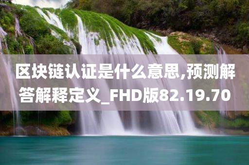 区块链认证是什么意思,预测解答解释定义_FHD版82.19.70