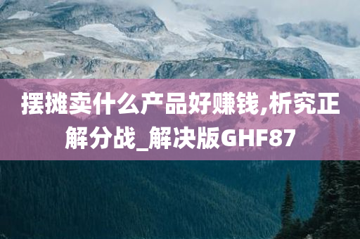 摆摊卖什么产品好赚钱,析究正解分战_解决版GHF87