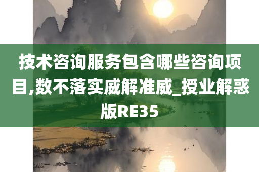 技术咨询服务包含哪些咨询项目,数不落实威解准威_授业解惑版RE35