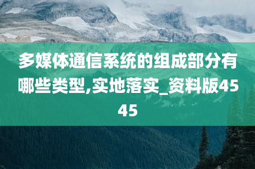 多媒体通信系统的组成部分有哪些类型,实地落实_资料版4545