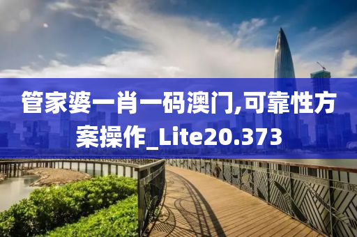 管家婆一肖一码澳门,可靠性方案操作_Lite20.373