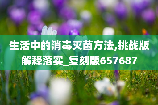 生活中的消毒灭菌方法,挑战版解释落实_复刻版657687