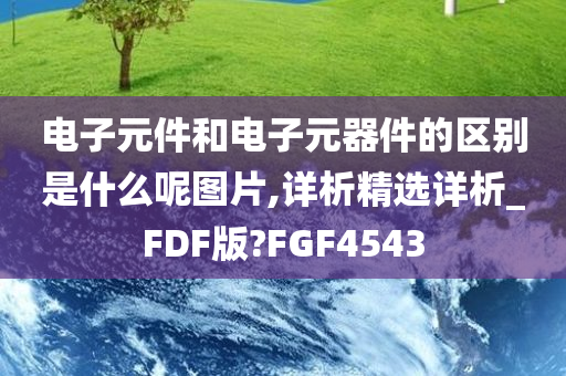 电子元件和电子元器件的区别是什么呢图片,详析精选详析_FDF版?FGF4543