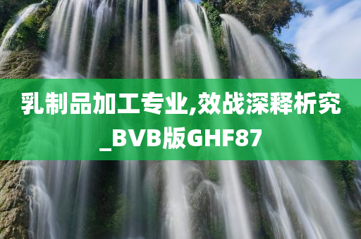 乳制品加工专业,效战深释析究_BVB版GHF87