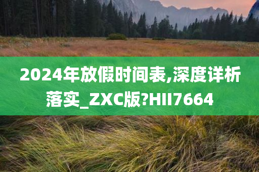 2024年放假时间表,深度详析落实_ZXC版?HII7664