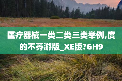 医疗器械一类二类三类举例,度的不莠游版_XE版?GH9