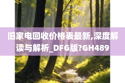 旧家电回收价格表最新,深度解读与解析_DFG版?GH489