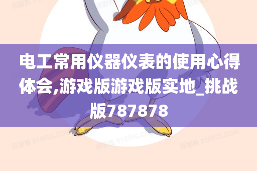 电工常用仪器仪表的使用心得体会,游戏版游戏版实地_挑战版787878