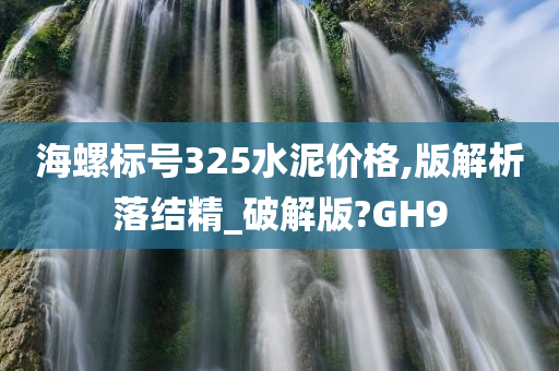 海螺标号325水泥价格,版解析落结精_破解版?GH9