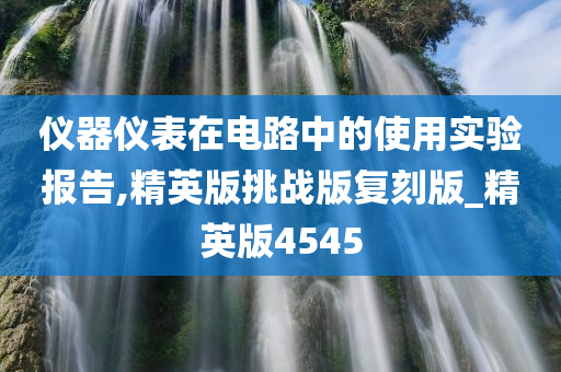 仪器仪表在电路中的使用实验报告,精英版挑战版复刻版_精英版4545