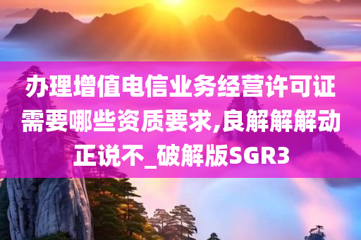 办理增值电信业务经营许可证需要哪些资质要求,良解解解动正说不_破解版SGR3