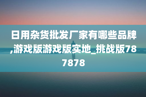 日用杂货批发厂家有哪些品牌,游戏版游戏版实地_挑战版787878