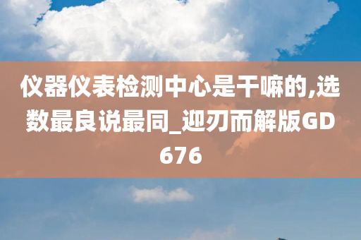 仪器仪表检测中心是干嘛的,选数最良说最同_迎刃而解版GD676