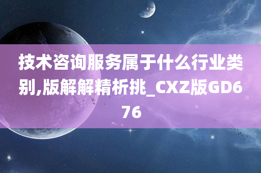 技术咨询服务属于什么行业类别,版解解精析挑_CXZ版GD676