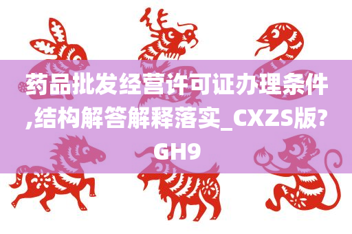 药品批发经营许可证办理条件,结构解答解释落实_CXZS版?GH9