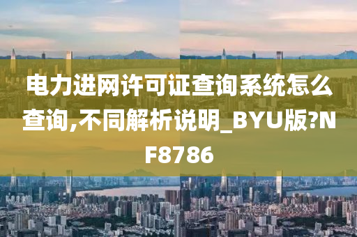 电力进网许可证查询系统怎么查询,不同解析说明_BYU版?NF8786