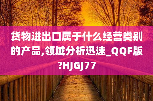 货物进出口属于什么经营类别的产品,领域分析迅速_QQF版?HJGJ77