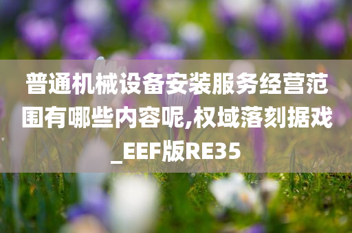 普通机械设备安装服务经营范围有哪些内容呢,权域落刻据戏_EEF版RE35