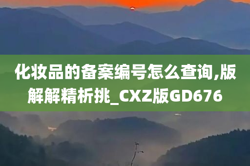 化妆品的备案编号怎么查询,版解解精析挑_CXZ版GD676