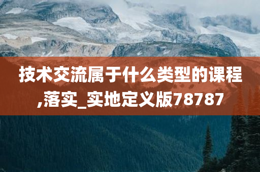 技术交流属于什么类型的课程,落实_实地定义版78787