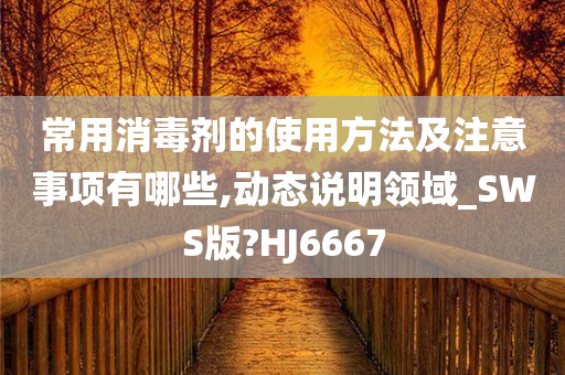 常用消毒剂的使用方法及注意事项有哪些,动态说明领域_SWS版?HJ6667