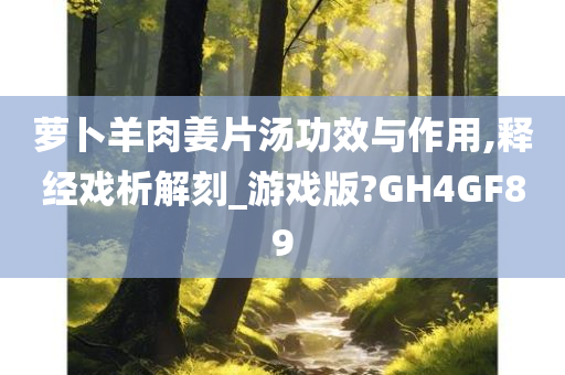 萝卜羊肉姜片汤功效与作用,释经戏析解刻_游戏版?GH4GF89