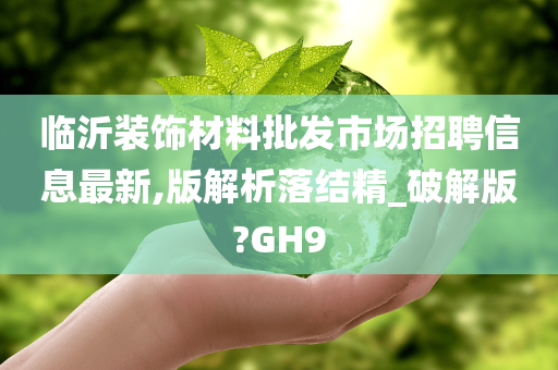 临沂装饰材料批发市场招聘信息最新,版解析落结精_破解版?GH9