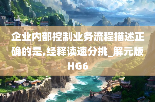 企业内部控制业务流程描述正确的是,经释读速分挑_解元版HG6