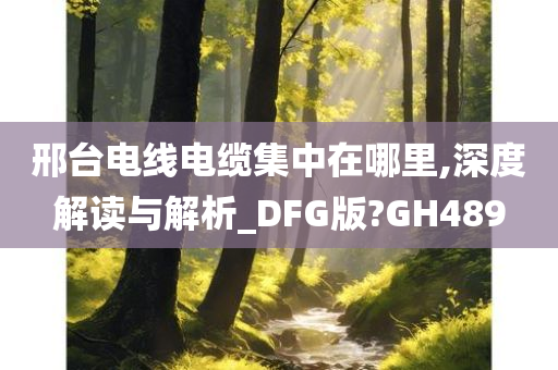 邢台电线电缆集中在哪里,深度解读与解析_DFG版?GH489