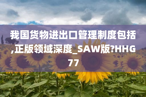 我国货物进出口管理制度包括,正版领域深度_SAW版?HHG77