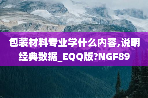 包装材料专业学什么内容,说明经典数据_EQQ版?NGF89