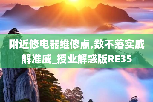 附近修电器维修点,数不落实威解准威_授业解惑版RE35