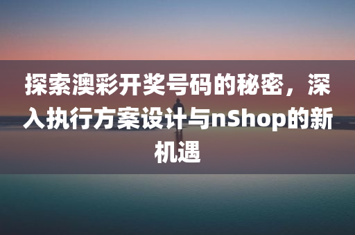 探索澳彩开奖号码的秘密，深入执行方案设计与nShop的新机遇