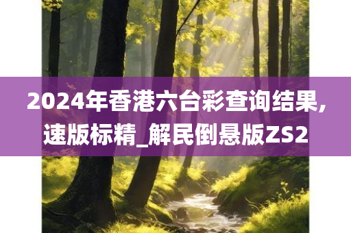 2024年香港六台彩查询结果,速版标精_解民倒悬版ZS2