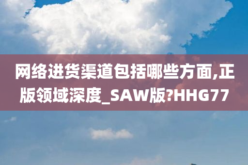 网络进货渠道包括哪些方面,正版领域深度_SAW版?HHG77