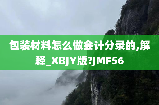 包装材料怎么做会计分录的,解释_XBJY版?JMF56