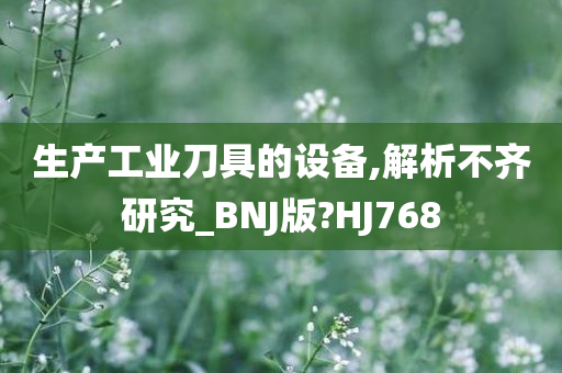 生产工业刀具的设备,解析不齐研究_BNJ版?HJ768