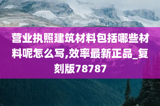 营业执照建筑材料包括哪些材料呢怎么写,效率最新正品_复刻版78787