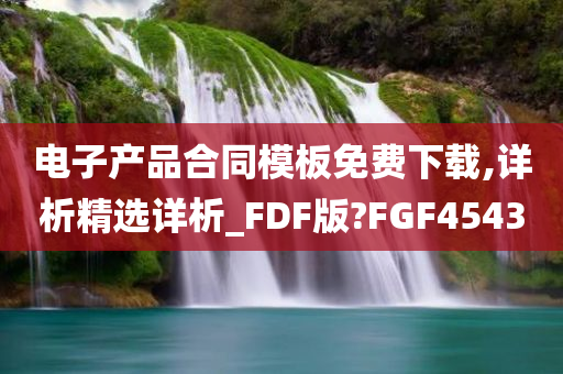 电子产品合同模板免费下载,详析精选详析_FDF版?FGF4543