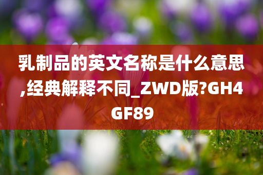 乳制品的英文名称是什么意思,经典解释不同_ZWD版?GH4GF89