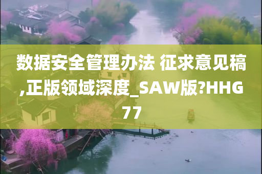 数据安全管理办法 征求意见稿,正版领域深度_SAW版?HHG77